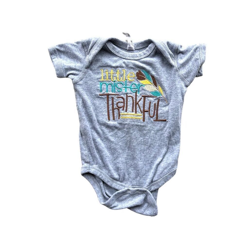 Baby Boys Etsy Made Rabbit Skins Little Mr Thankful Thanksgiving Bodysuit 18 mo